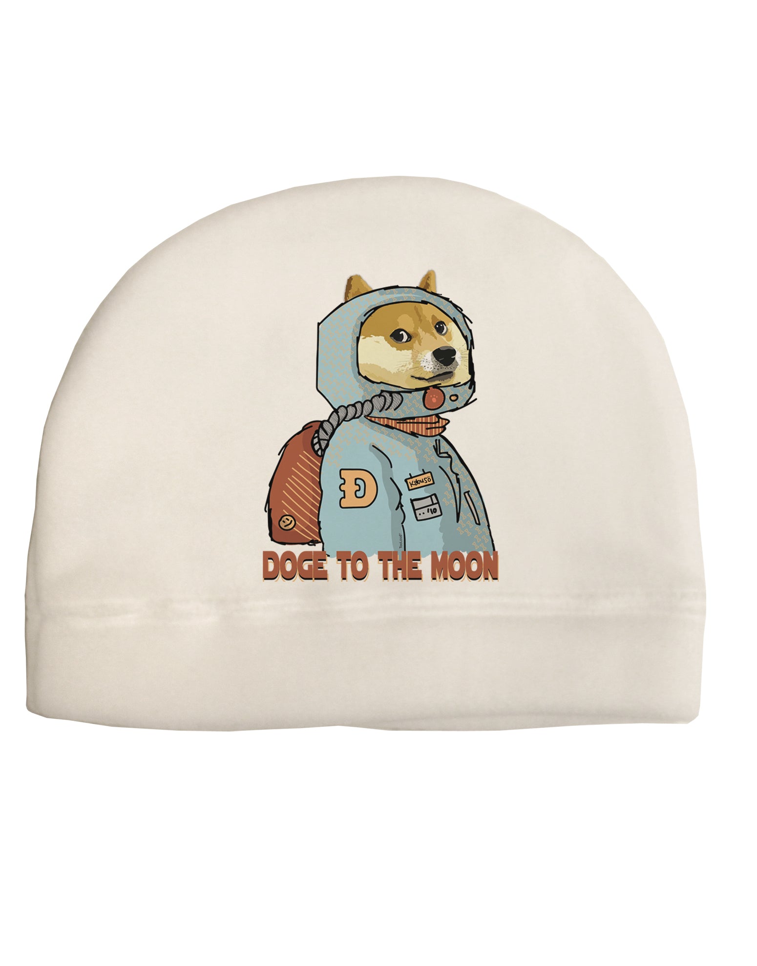 Doge to the Moon Adult Fleece Beanie Cap Hat-Beanie-TooLoud-White-One-Size-Fits-Most-Davson Sales