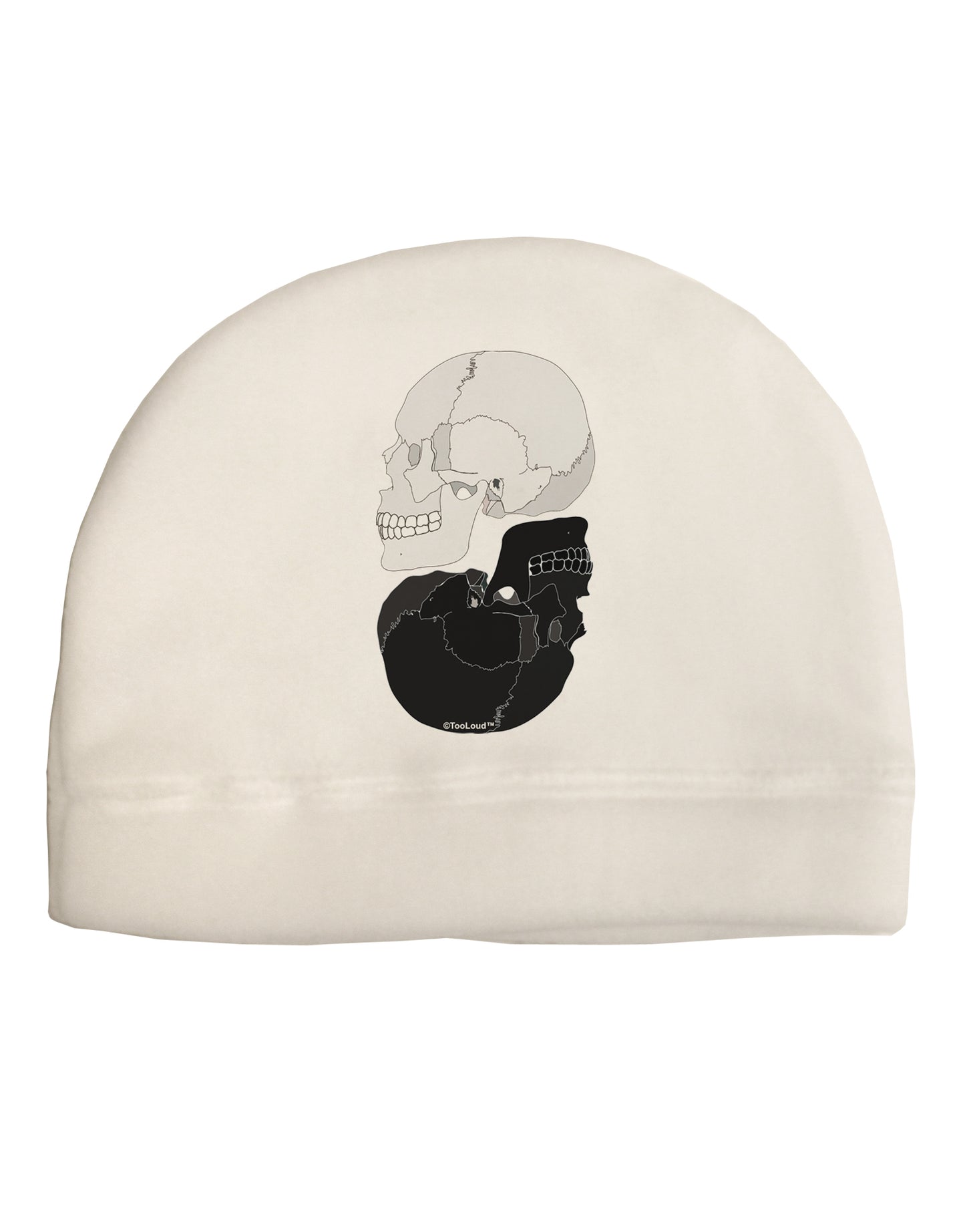 White And Black Inverted Skulls Adult Fleece Beanie Cap Hat by TooLoud-Beanie-TooLoud-White-One-Size-Fits-Most-Davson Sales