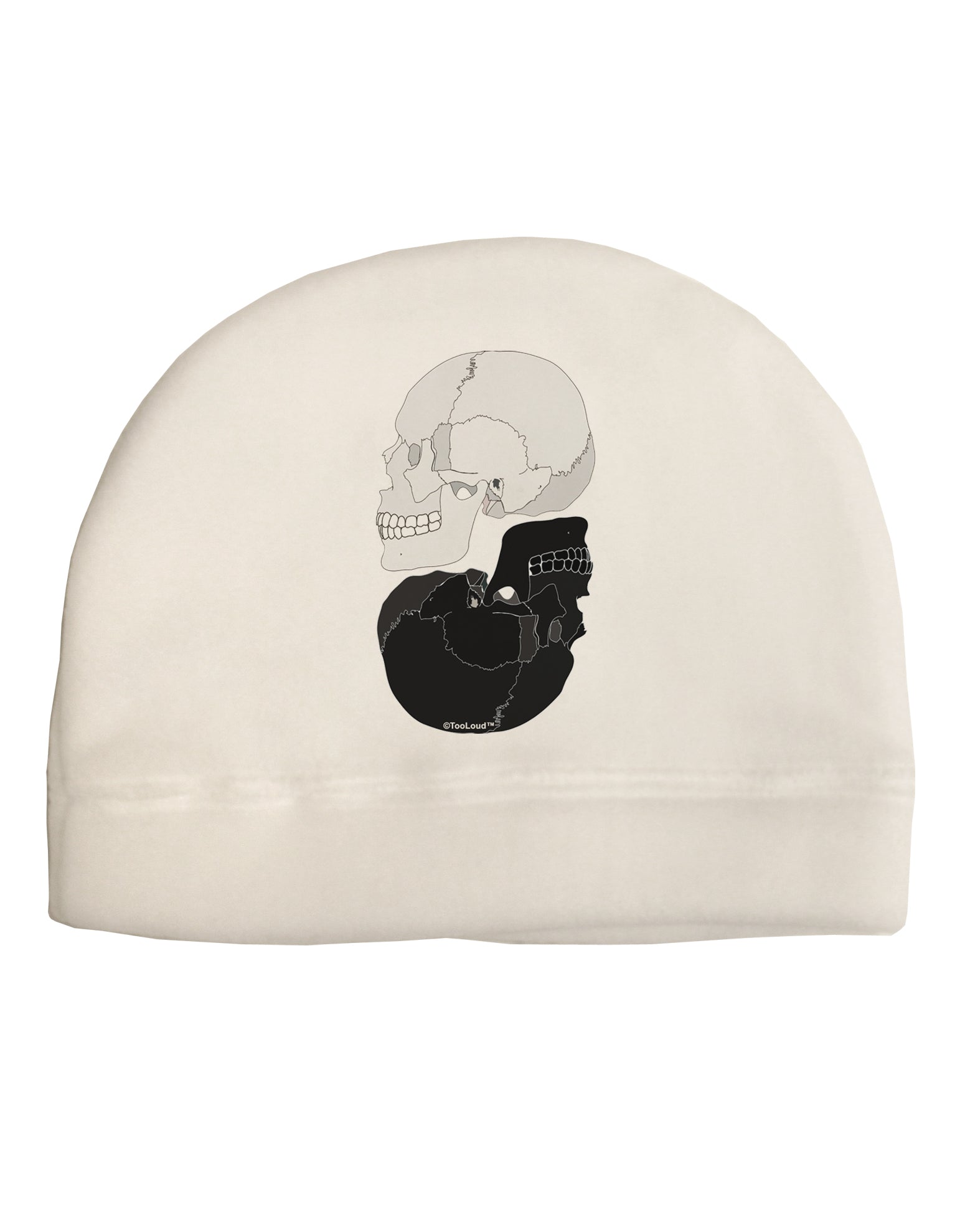White And Black Inverted Skulls Adult Fleece Beanie Cap Hat by TooLoud-Beanie-TooLoud-White-One-Size-Fits-Most-Davson Sales