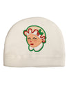 Cute Mrs Claus Face Faux Applique Adult Fleece Beanie Cap Hat-Beanie-TooLoud-White-One-Size-Fits-Most-Davson Sales