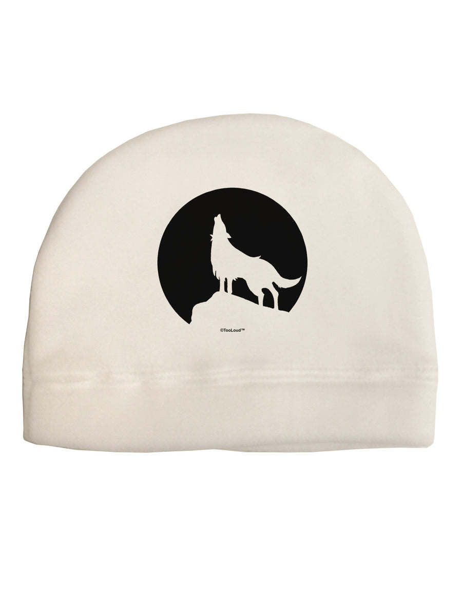 Wolf Howling at the Moon - Design #1 Child Fleece Beanie Cap Hat by TooLoud-Beanie-TooLoud-White-One-Size-Fits-Most-Davson Sales