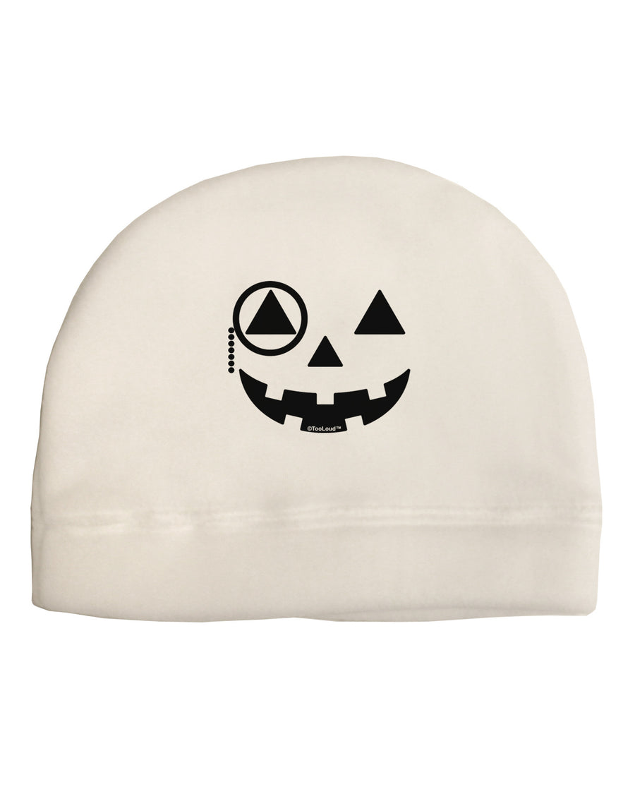 Monocle Jack-o-Lantern B-W Child Fleece Beanie Cap Hat-Beanie-TooLoud-White-One-Size-Fits-Most-Davson Sales