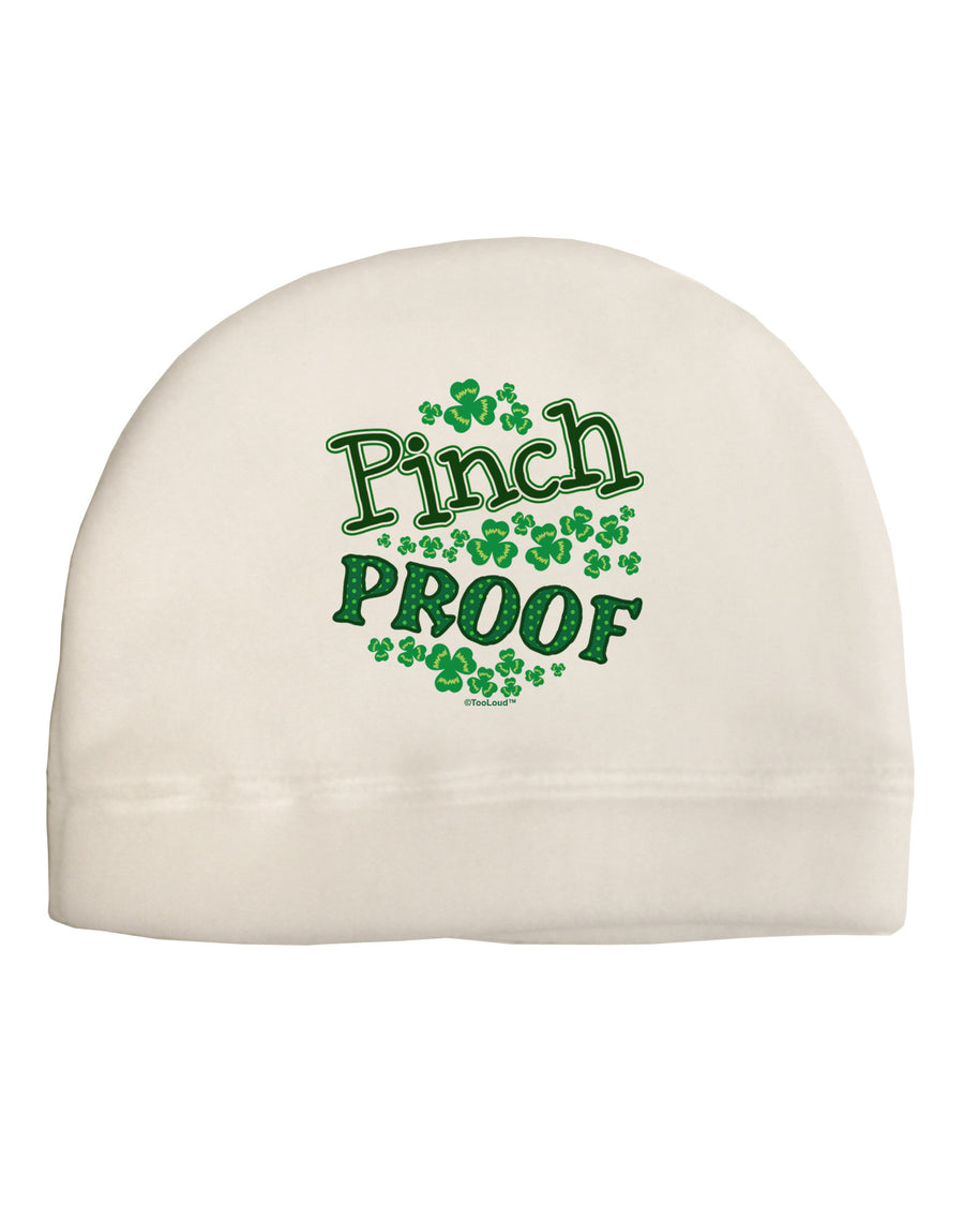 Pinch Proof St Patricks Day Adult Fleece Beanie Cap Hat-Beanie-TooLoud-White-One-Size-Fits-Most-Davson Sales