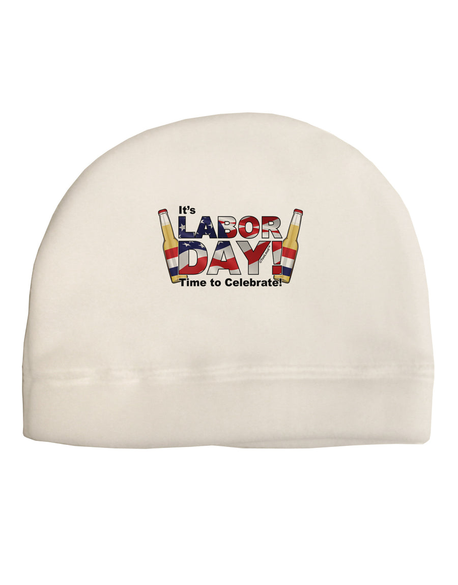 Labor Day - Celebrate Adult Fleece Beanie Cap Hat-Beanie-TooLoud-White-One-Size-Fits-Most-Davson Sales