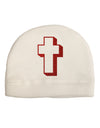 Simple Cross Design Glitter - Red Adult Fleece Beanie Cap Hat by TooLoud-Beanie-TooLoud-White-One-Size-Fits-Most-Davson Sales