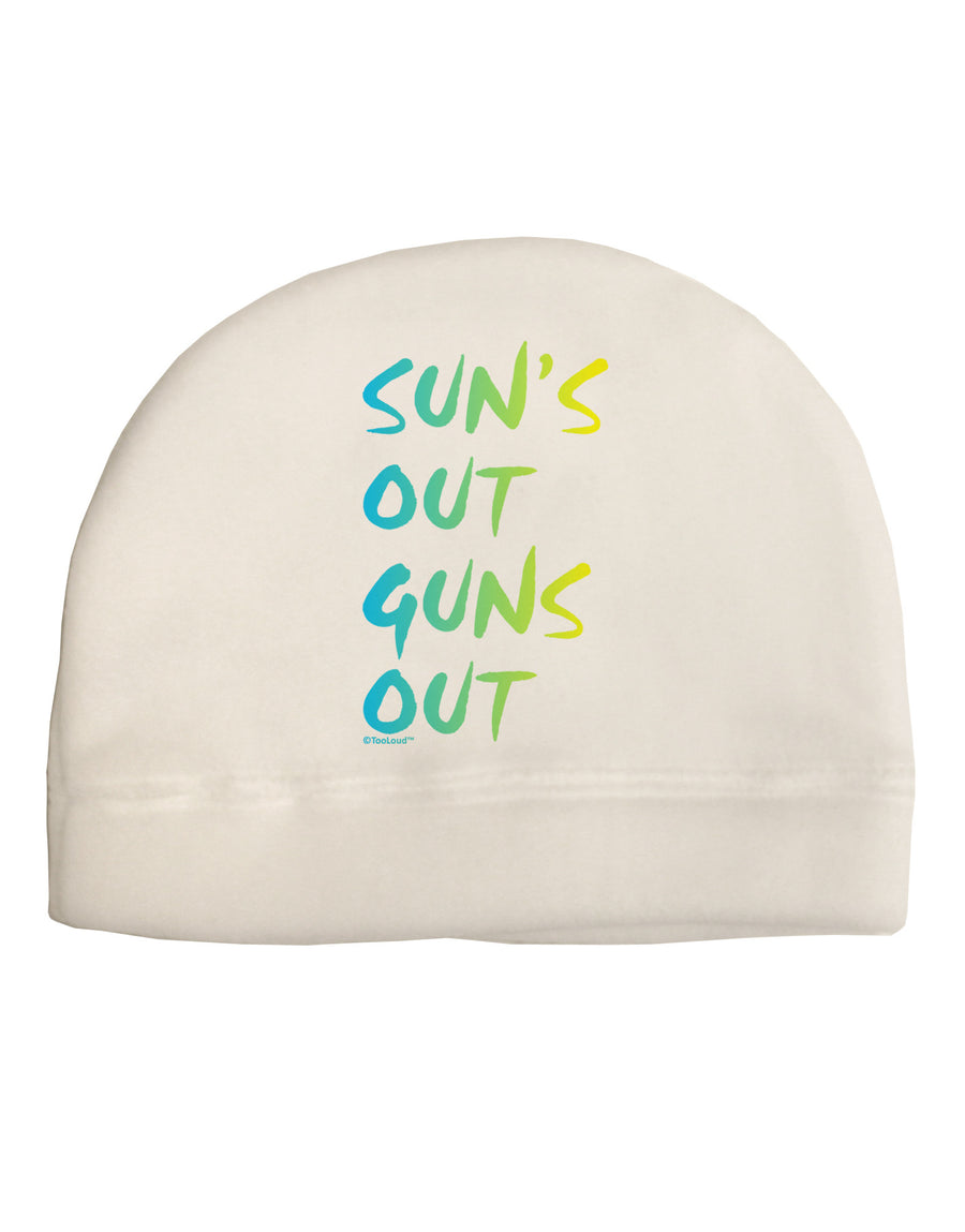 Suns Out Guns Out - Gradient Colors Adult Fleece Beanie Cap Hat-Beanie-TooLoud-White-One-Size-Fits-Most-Davson Sales