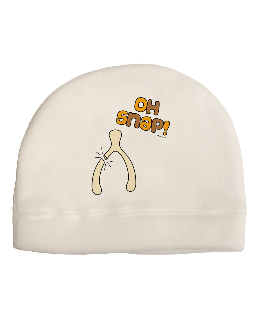 Oh Snap Wishbone - Thanksgiving Child Fleece Beanie Cap Hat-Beanie-TooLoud-White-One-Size-Fits-Most-Davson Sales