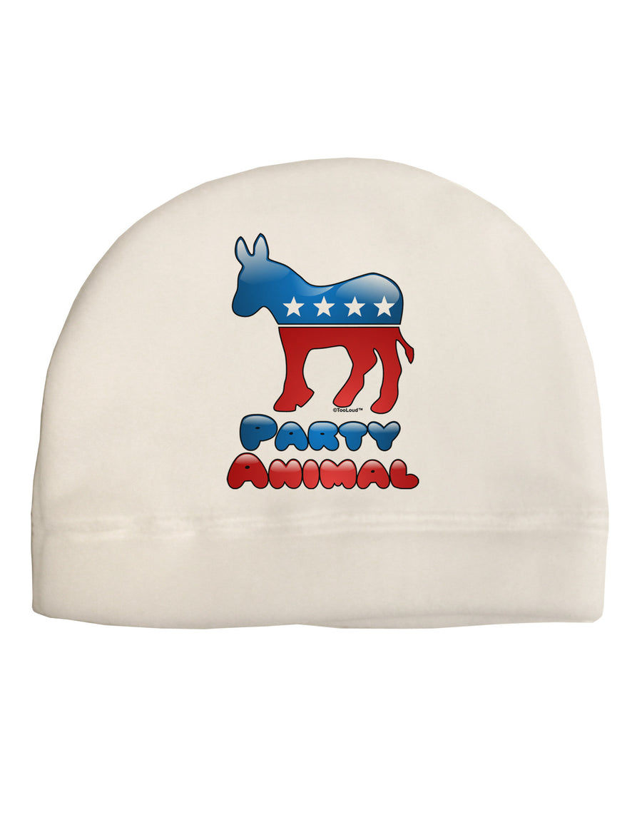 Democrat Party Animal Child Fleece Beanie Cap Hat-Beanie-TooLoud-White-One-Size-Fits-Most-Davson Sales