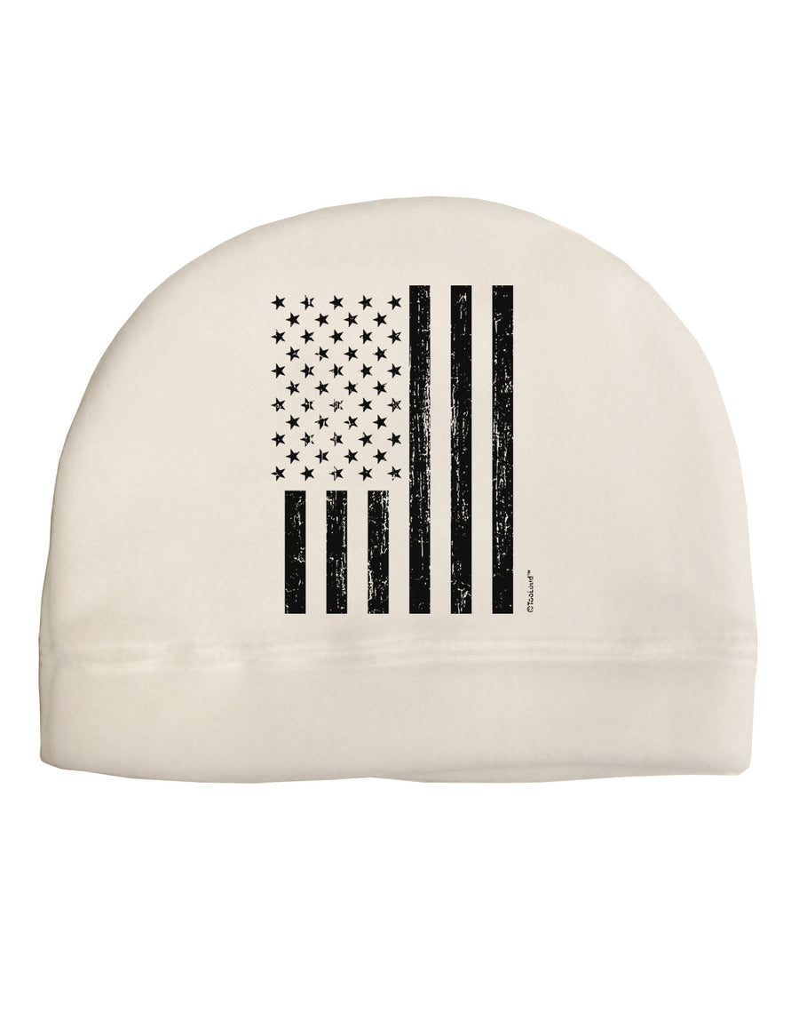 Stamp Style American Flag - Distressed Adult Fleece Beanie Cap Hat by TooLoud-Beanie-TooLoud-White-One-Size-Fits-Most-Davson Sales