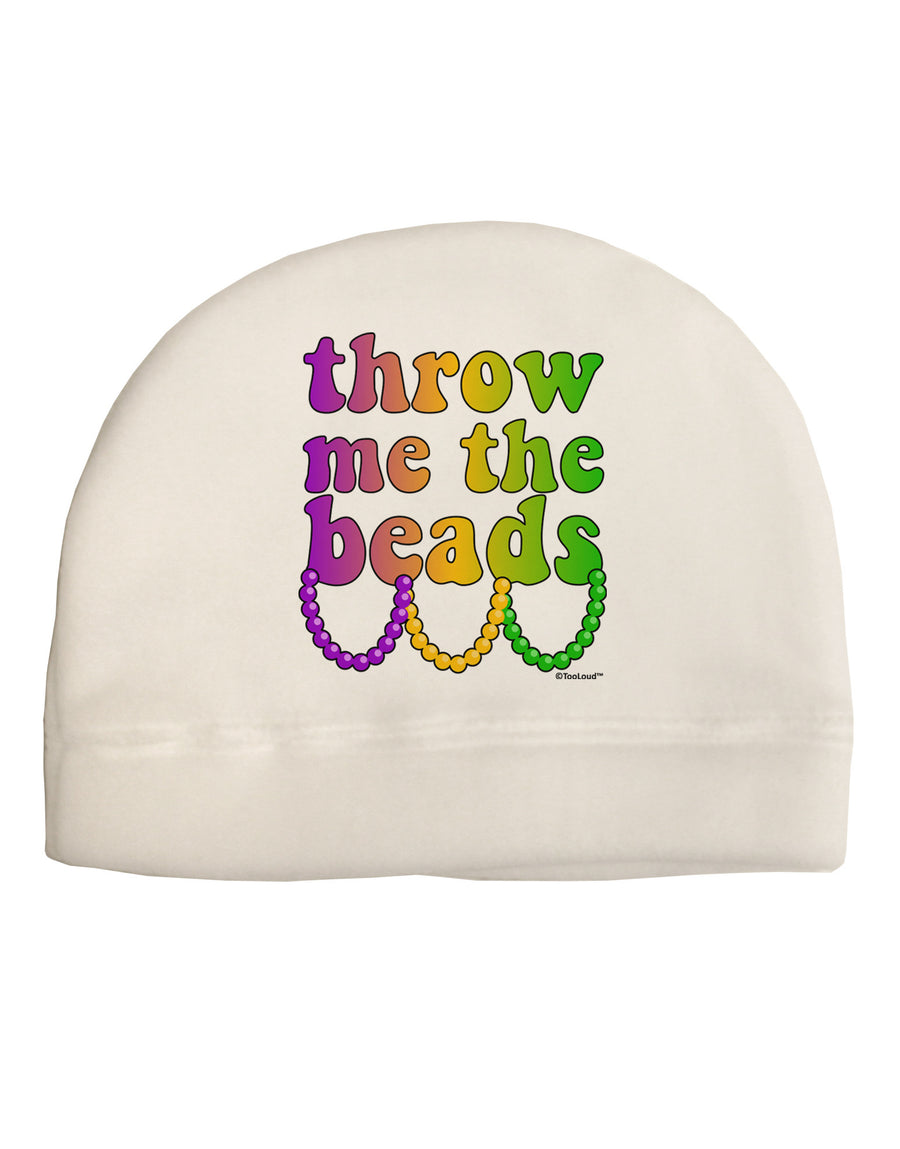 Throw Me The Beads - Mardi Gras Adult Fleece Beanie Cap Hat by TooLoud-Beanie-TooLoud-White-One-Size-Fits-Most-Davson Sales