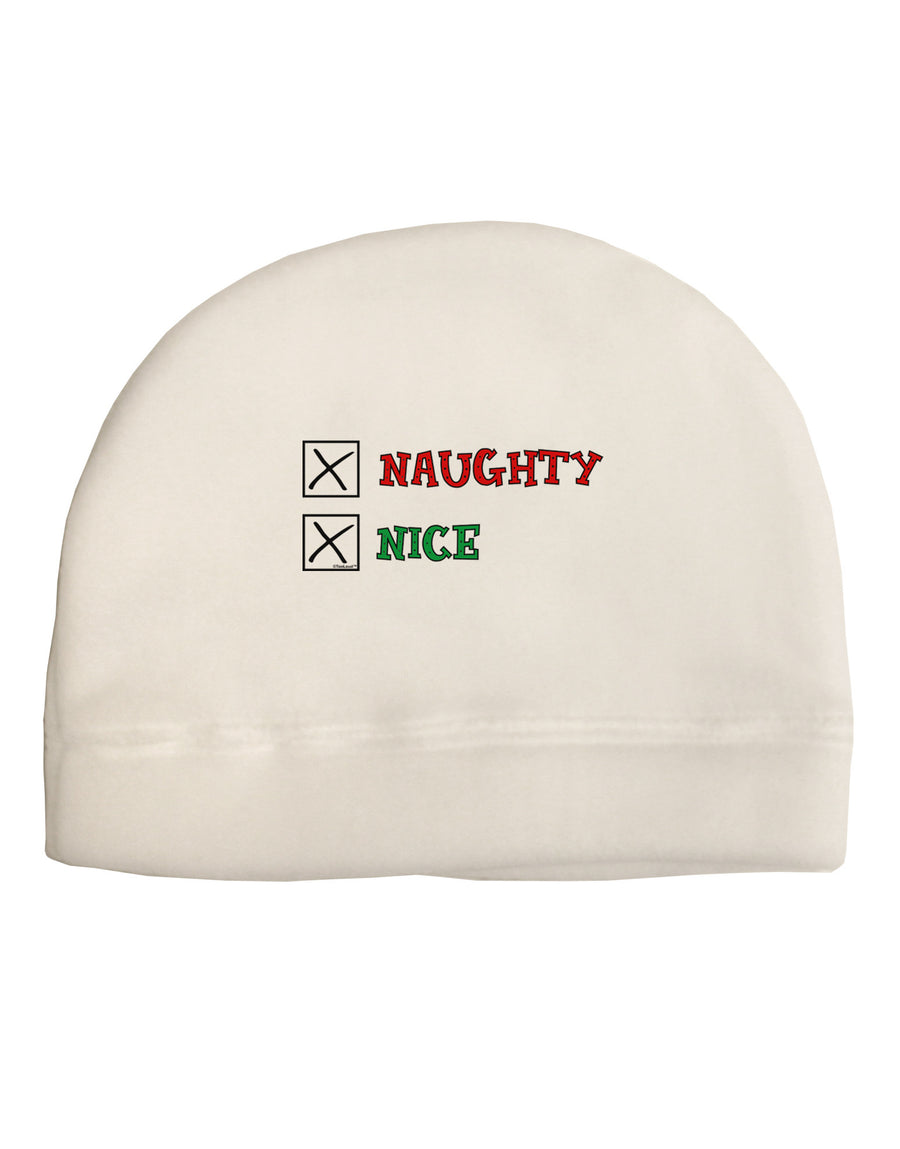 Naughty or Nice Christmas - Naughty and Nice Child Fleece Beanie Cap Hat-Beanie-TooLoud-White-One-Size-Fits-Most-Davson Sales