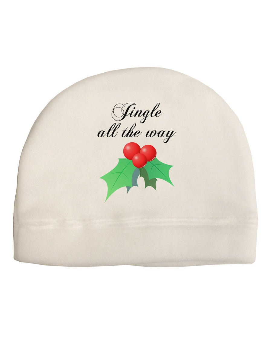 Jingle All the Way - holly Child Fleece Beanie Cap Hat-Beanie-TooLoud-White-One-Size-Fits-Most-Davson Sales