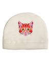 Geometric Kitty Red Adult Fleece Beanie Cap Hat-Beanie-TooLoud-White-One-Size-Fits-Most-Davson Sales