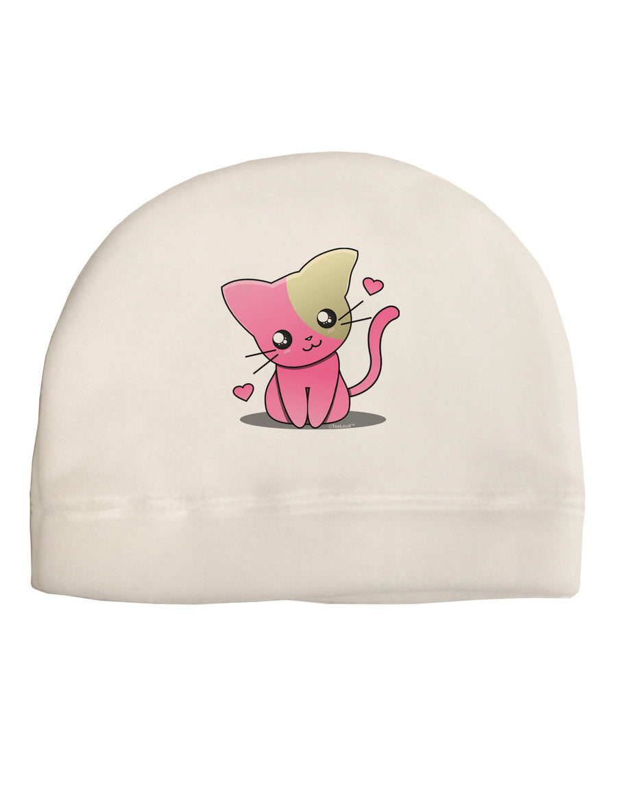 Kawaii Kitty Adult Fleece Beanie Cap Hat-Beanie-TooLoud-White-One-Size-Fits-Most-Davson Sales