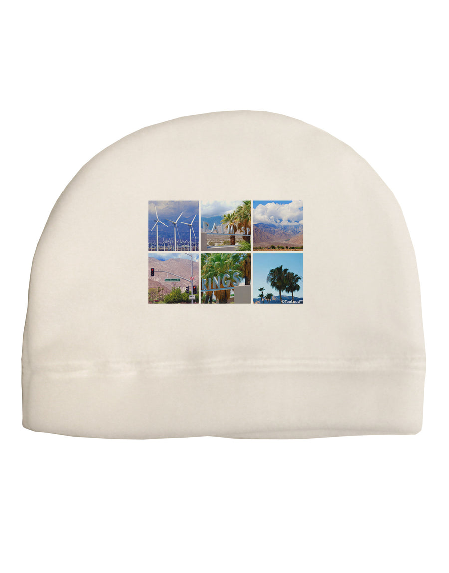 Palm Springs Square Collage Adult Fleece Beanie Cap Hat-Beanie-TooLoud-White-One-Size-Fits-Most-Davson Sales