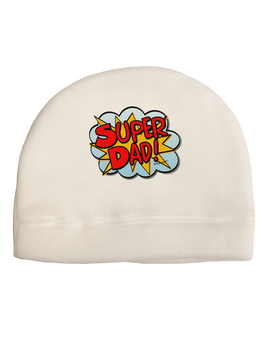 Super Dad - Superhero Comic Style Adult Fleece Beanie Cap Hat-Beanie-TooLoud-White-One-Size-Fits-Most-Davson Sales