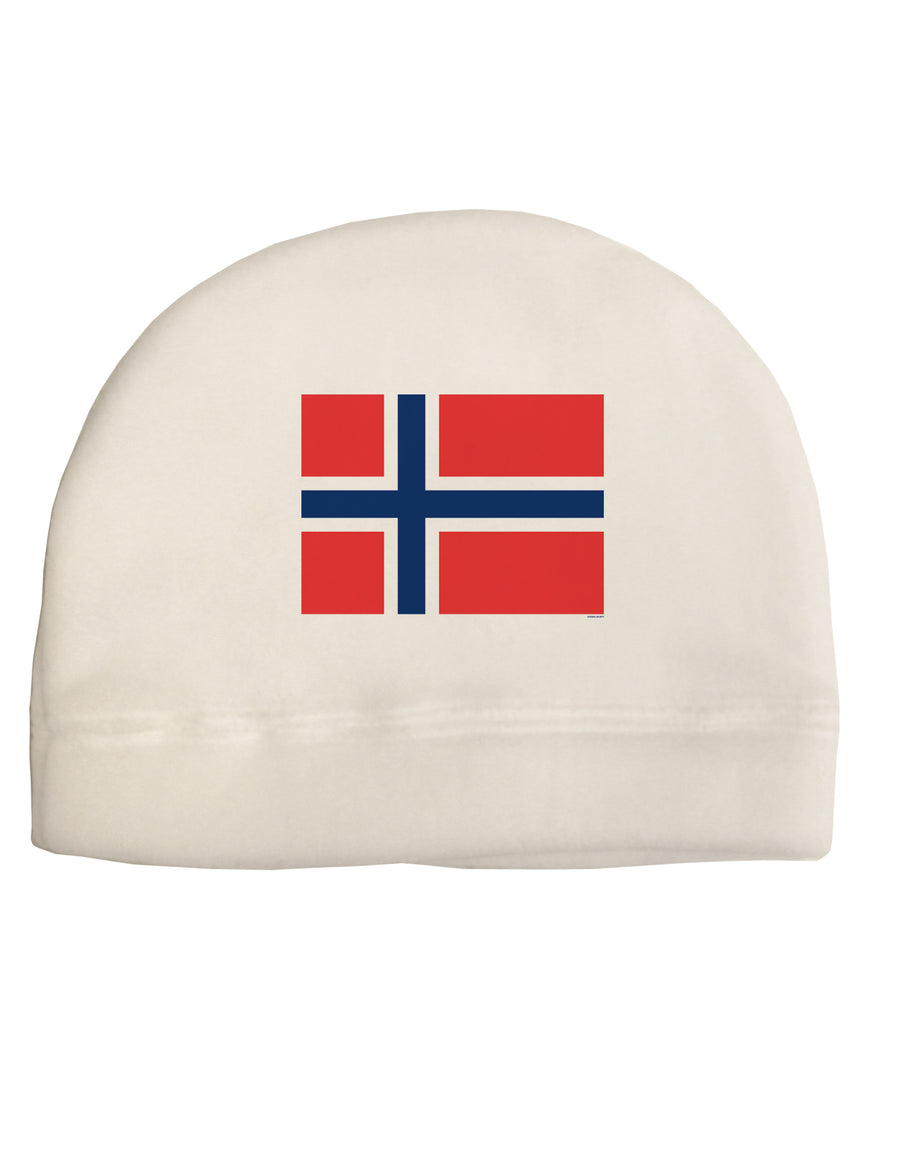 TooLoud Norwegian Flag Adult Fleece Beanie Cap Hat-Beanie-TooLoud-White-One-Size-Fits-Most-Davson Sales