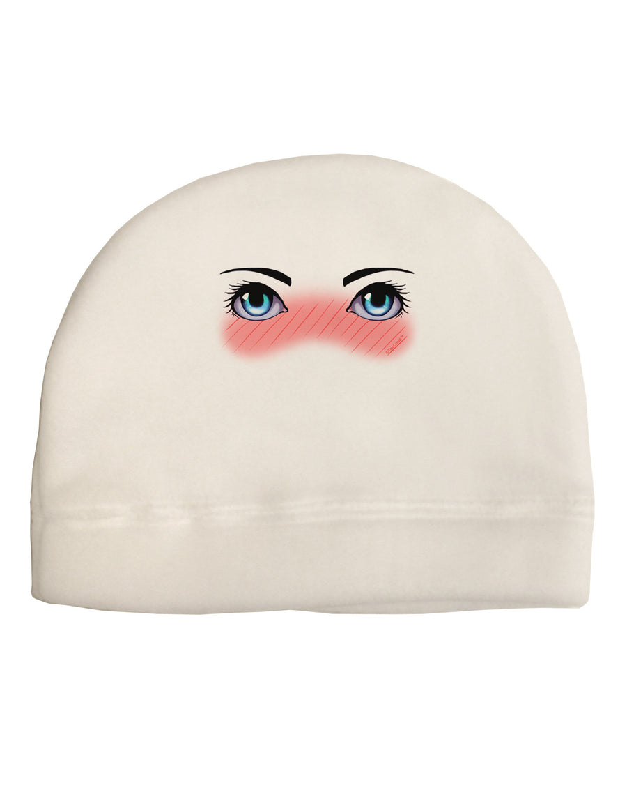 Blushing Anime Eyes Child Fleece Beanie Cap Hat-Beanie-TooLoud-White-One-Size-Fits-Most-Davson Sales