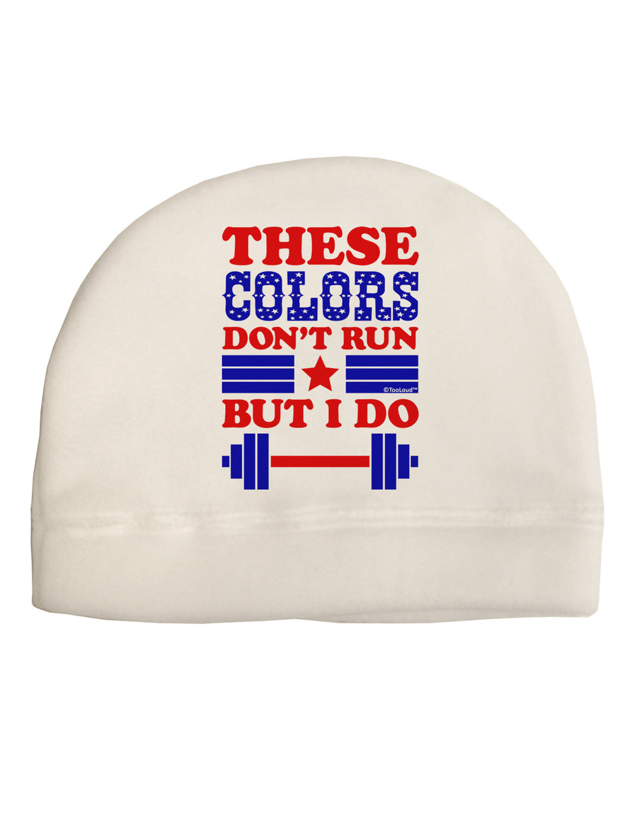 These Colors Don't Run But I Do - Patriotic Workout Child Fleece Beanie Cap Hat-Beanie-TooLoud-White-One-Size-Fits-Most-Davson Sales