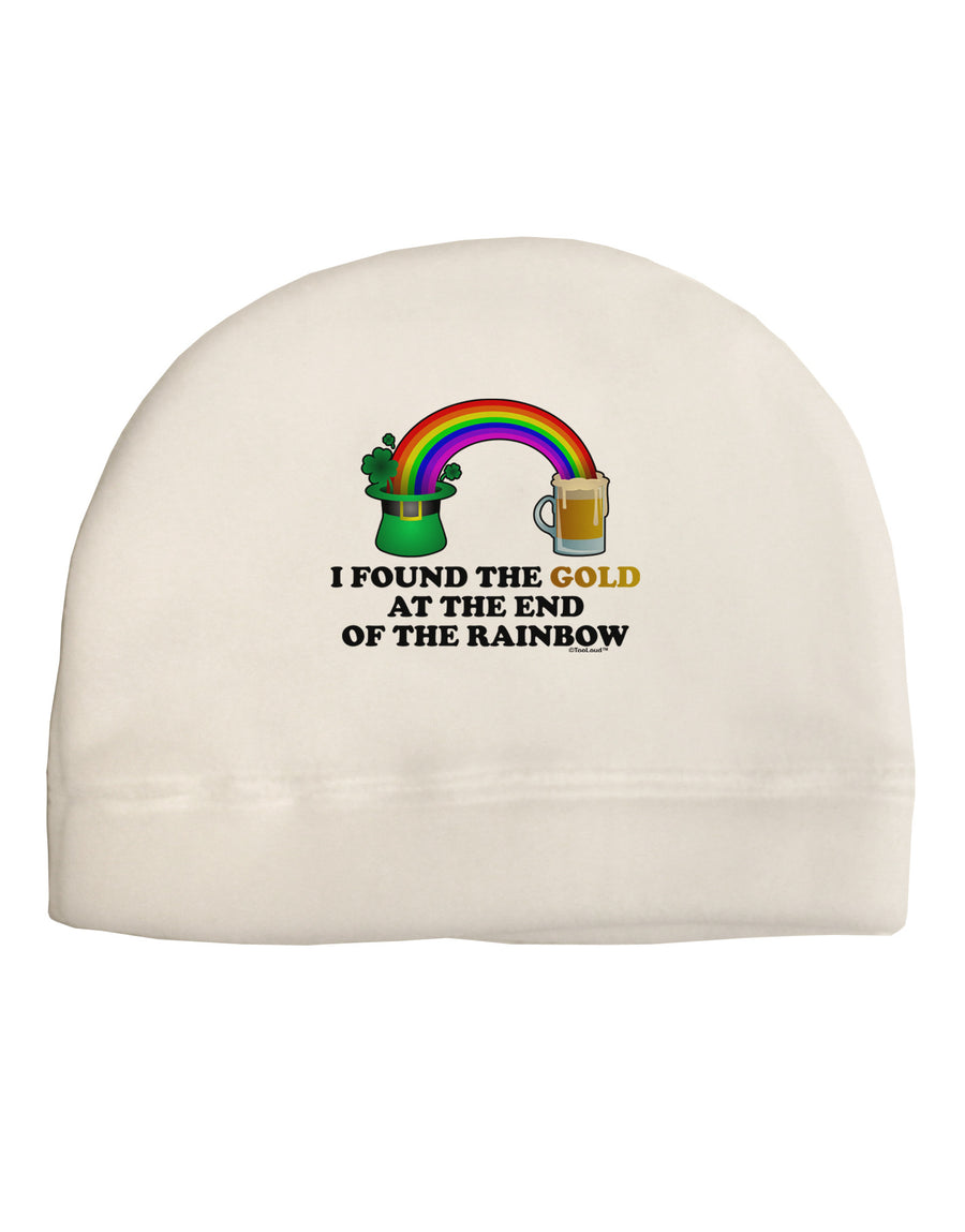 End Of The Rainbow Text Adult Fleece Beanie Cap Hat-Beanie-TooLoud-White-One-Size-Fits-Most-Davson Sales