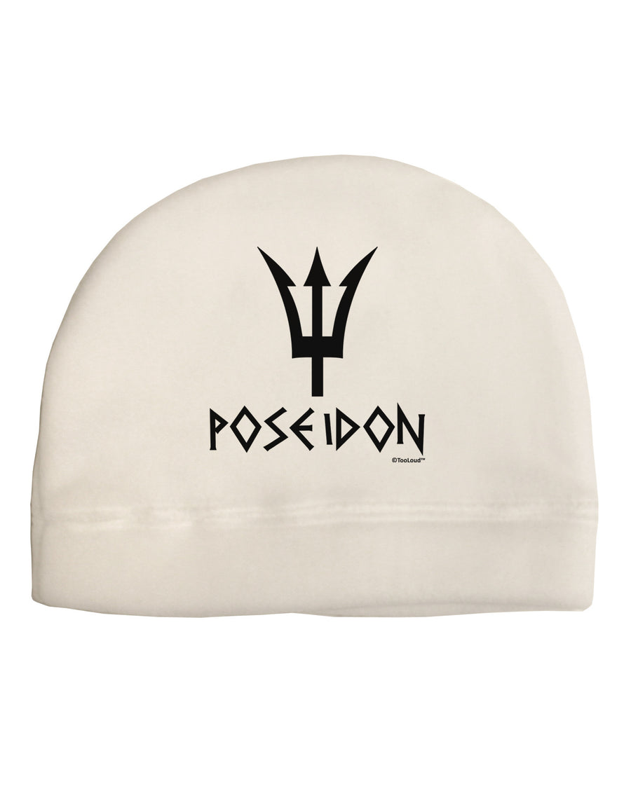 Trident of Poseidon with Text - Greek Mythology Adult Fleece Beanie Cap Hat by TooLoud-Beanie-TooLoud-White-One-Size-Fits-Most-Davson Sales