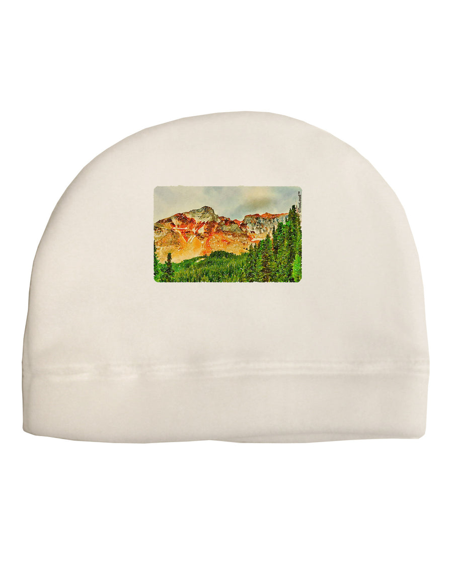 Colorado Forrest Watercolor Child Fleece Beanie Cap Hat-Beanie-TooLoud-White-One-Size-Fits-Most-Davson Sales