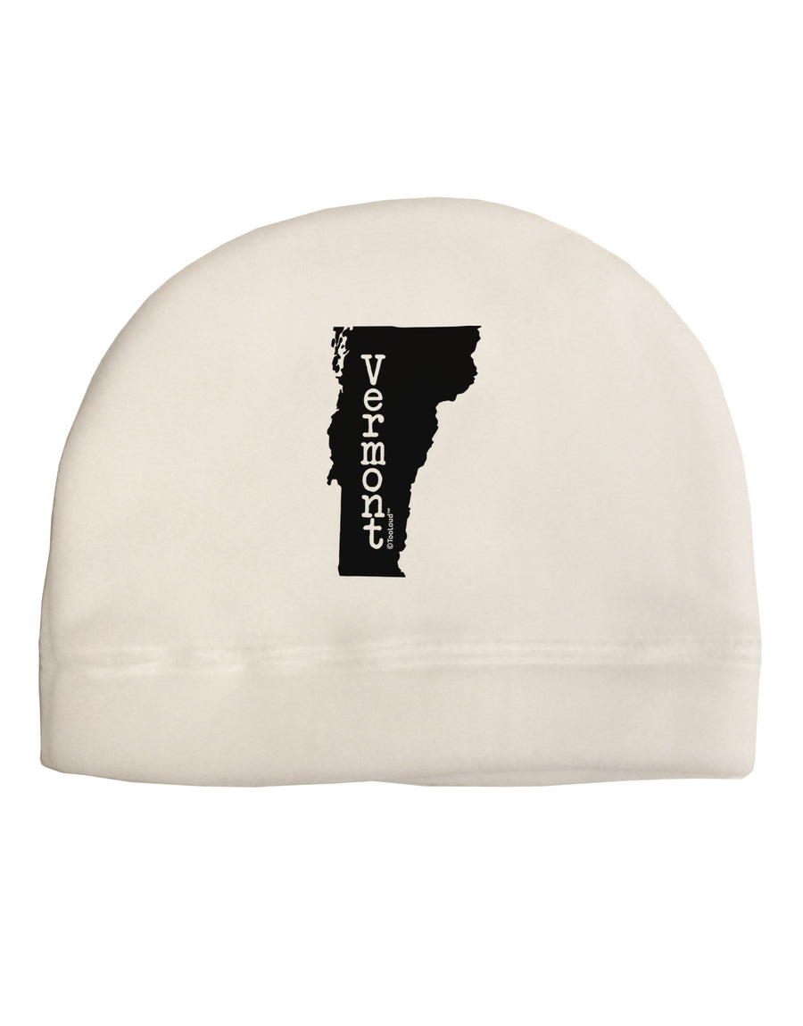 Vermont - United States Shape Adult Fleece Beanie Cap Hat by TooLoud-Beanie-TooLoud-White-One-Size-Fits-Most-Davson Sales