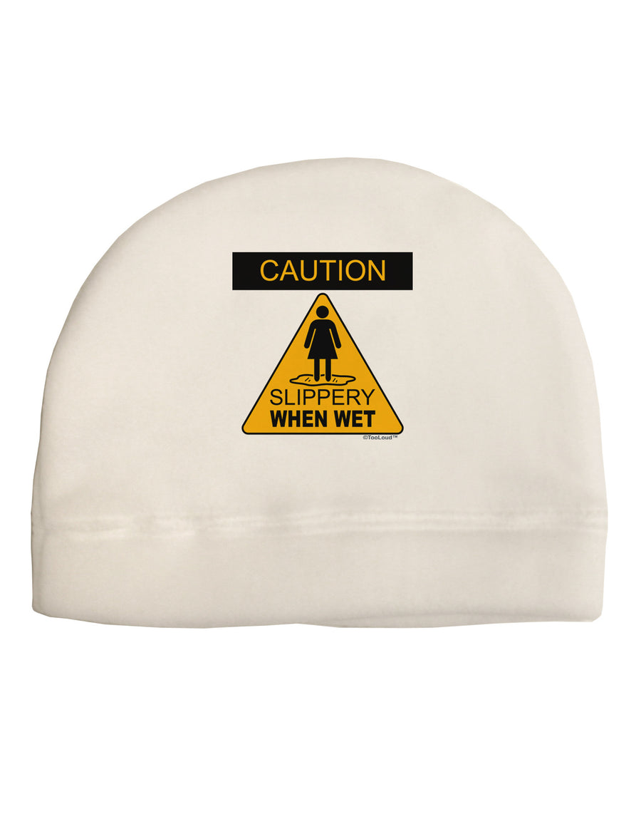 Slippery When Wet Adult Fleece Beanie Cap Hat-Beanie-TooLoud-White-One-Size-Fits-Most-Davson Sales