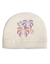 Patriotic Fireworks with Bursting Stars Adult Fleece Beanie Cap Hat by TooLoud-Beanie-TooLoud-White-One-Size-Fits-Most-Davson Sales