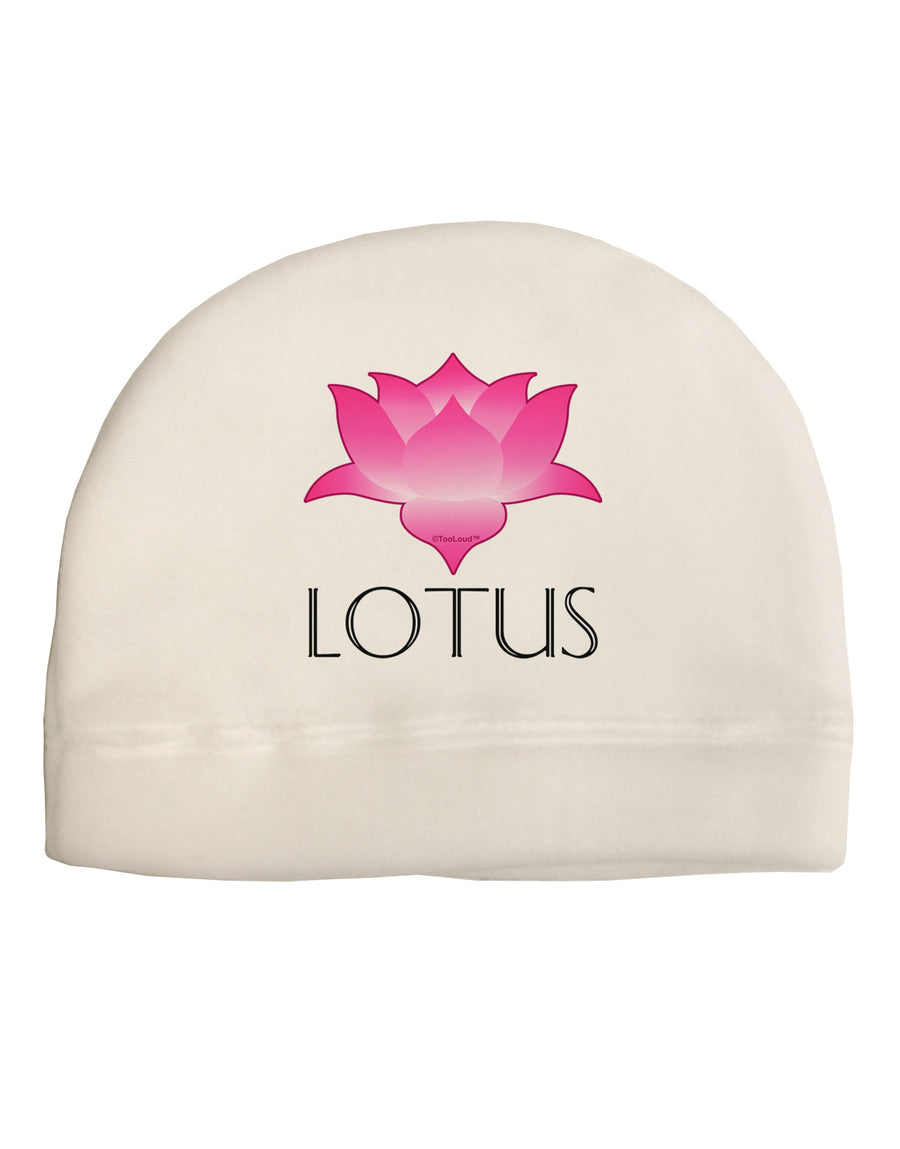 Lotus Flower Design Gradient - Text Child Fleece Beanie Cap Hat by TooLoud-Beanie-TooLoud-White-One-Size-Fits-Most-Davson Sales