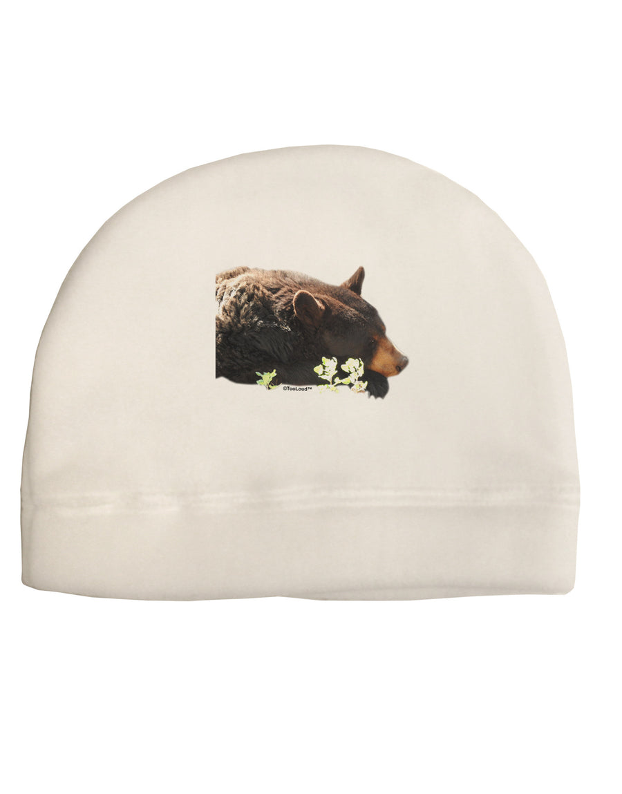 Laying Black Bear Cutout Child Fleece Beanie Cap Hat-Beanie-TooLoud-White-One-Size-Fits-Most-Davson Sales