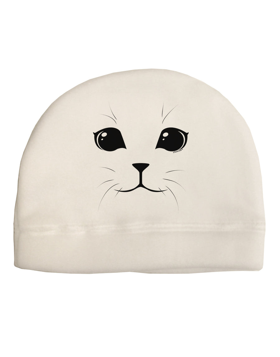 Cute Cat Face Adult Fleece Beanie Cap Hat by-Beanie-TooLoud-White-One-Size-Fits-Most-Davson Sales