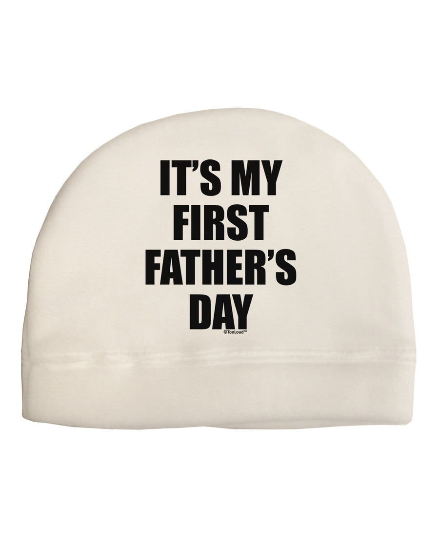 It's My First Father's Day Adult Fleece Beanie Cap Hat-Beanie-TooLoud-White-One-Size-Fits-Most-Davson Sales