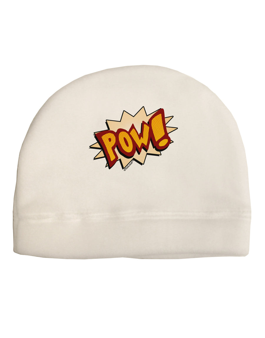 Onomatopoeia POW Adult Fleece Beanie Cap Hat-Beanie-TooLoud-White-One-Size-Fits-Most-Davson Sales