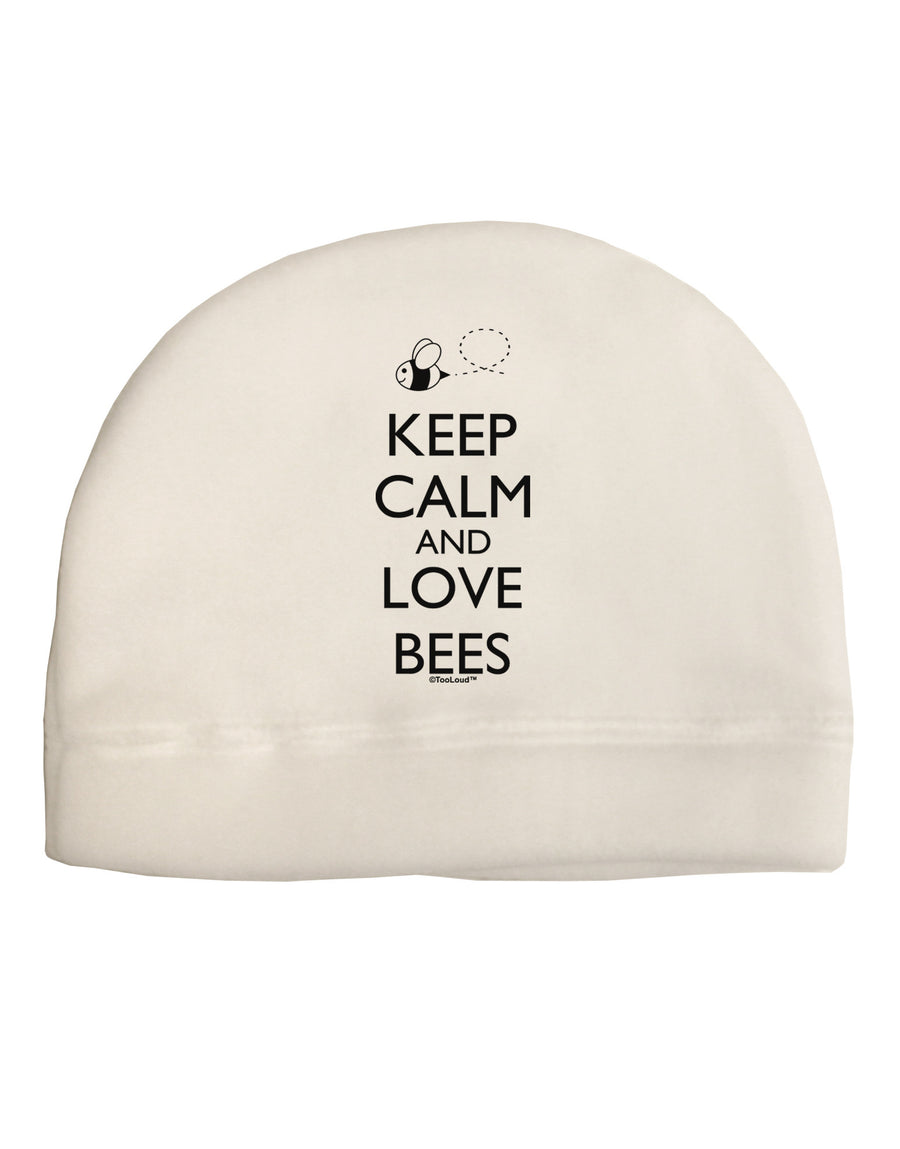 Keep Calm and Love Bees Child Fleece Beanie Cap Hat-Beanie-TooLoud-White-One-Size-Fits-Most-Davson Sales