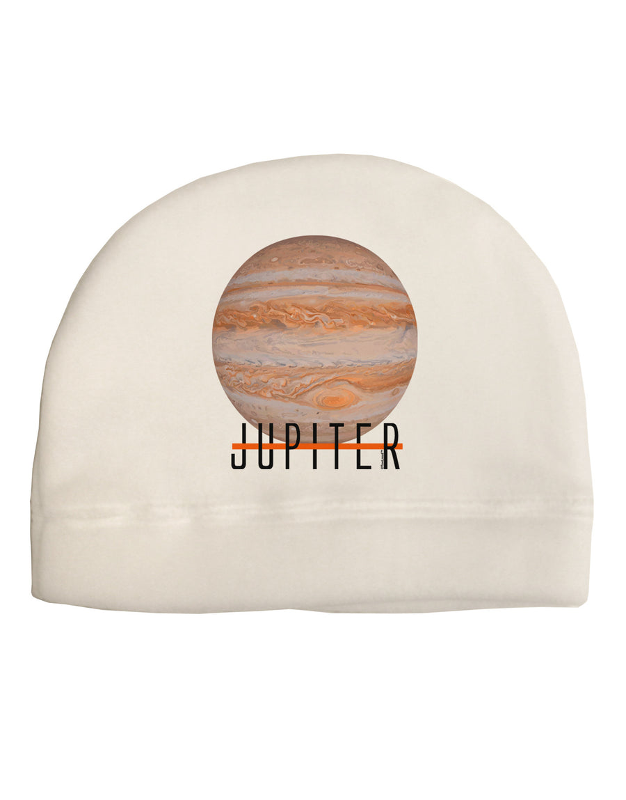 Planet Jupiter Earth Text Adult Fleece Beanie Cap Hat-Beanie-TooLoud-White-One-Size-Fits-Most-Davson Sales