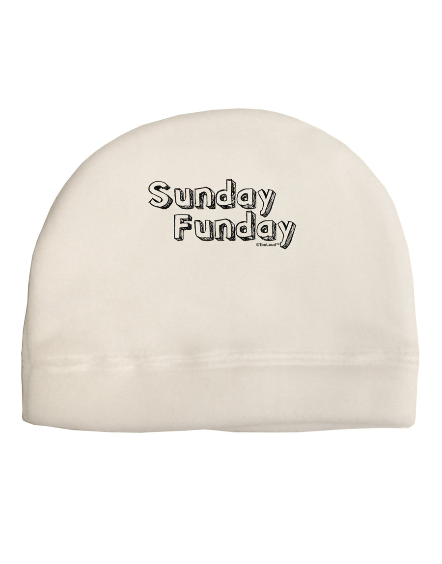 Sunday Funday Text Design Adult Fleece Beanie Cap Hat by TooLoud-Beanie-TooLoud-White-One-Size-Fits-Most-Davson Sales