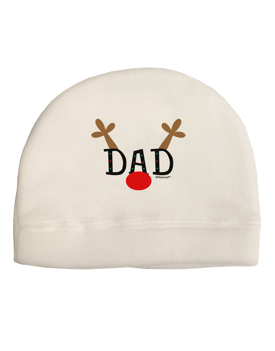 Matching Family Christmas Design - Reindeer - Dad Child Fleece Beanie Cap Hat by TooLoud-Beanie-TooLoud-White-One-Size-Fits-Most-Davson Sales