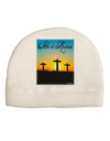 Three Crosses Sunrise - He Is Risen Child Fleece Beanie Cap Hat by TooLoud-Beanie-TooLoud-White-One-Size-Fits-Most-Davson Sales