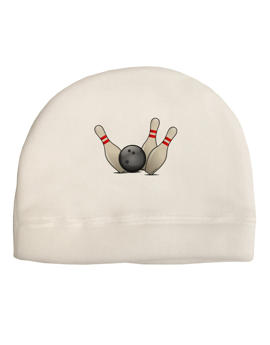 Bowling Ball with Pins Adult Fleece Beanie Cap Hat-Beanie-TooLoud-White-One-Size-Fits-Most-Davson Sales