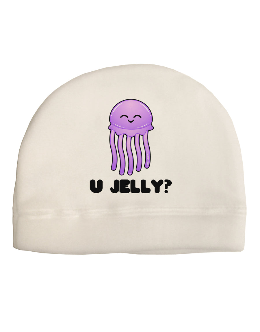 U Jelly Cute Jellyfish Child Fleece Beanie Cap Hat by TooLoud-Beanie-TooLoud-White-One-Size-Fits-Most-Davson Sales