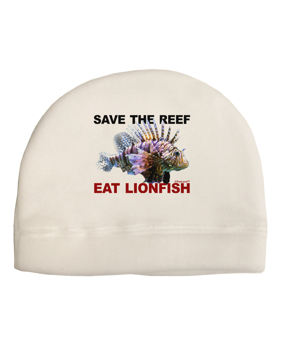 Save the Reef - Eat Lionfish Adult Fleece Beanie Cap Hat-Beanie-TooLoud-White-One-Size-Fits-Most-Davson Sales