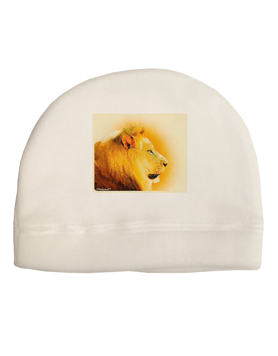 Lion Watercolor 3 Child Fleece Beanie Cap Hat-Beanie-TooLoud-White-One-Size-Fits-Most-Davson Sales