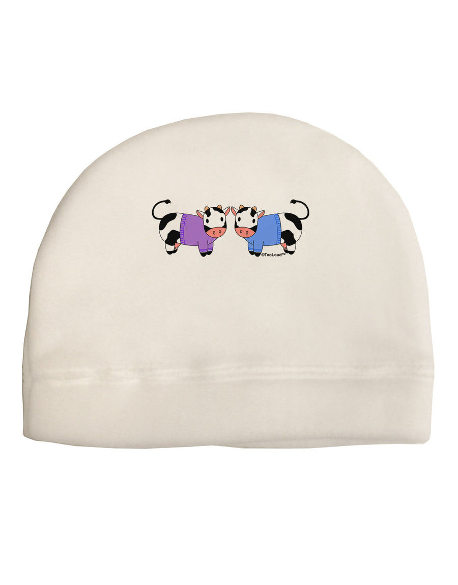 Cute Pair of Sweater Cows Adult Fleece Beanie Cap Hat-Beanie-TooLoud-White-One-Size-Fits-Most-Davson Sales