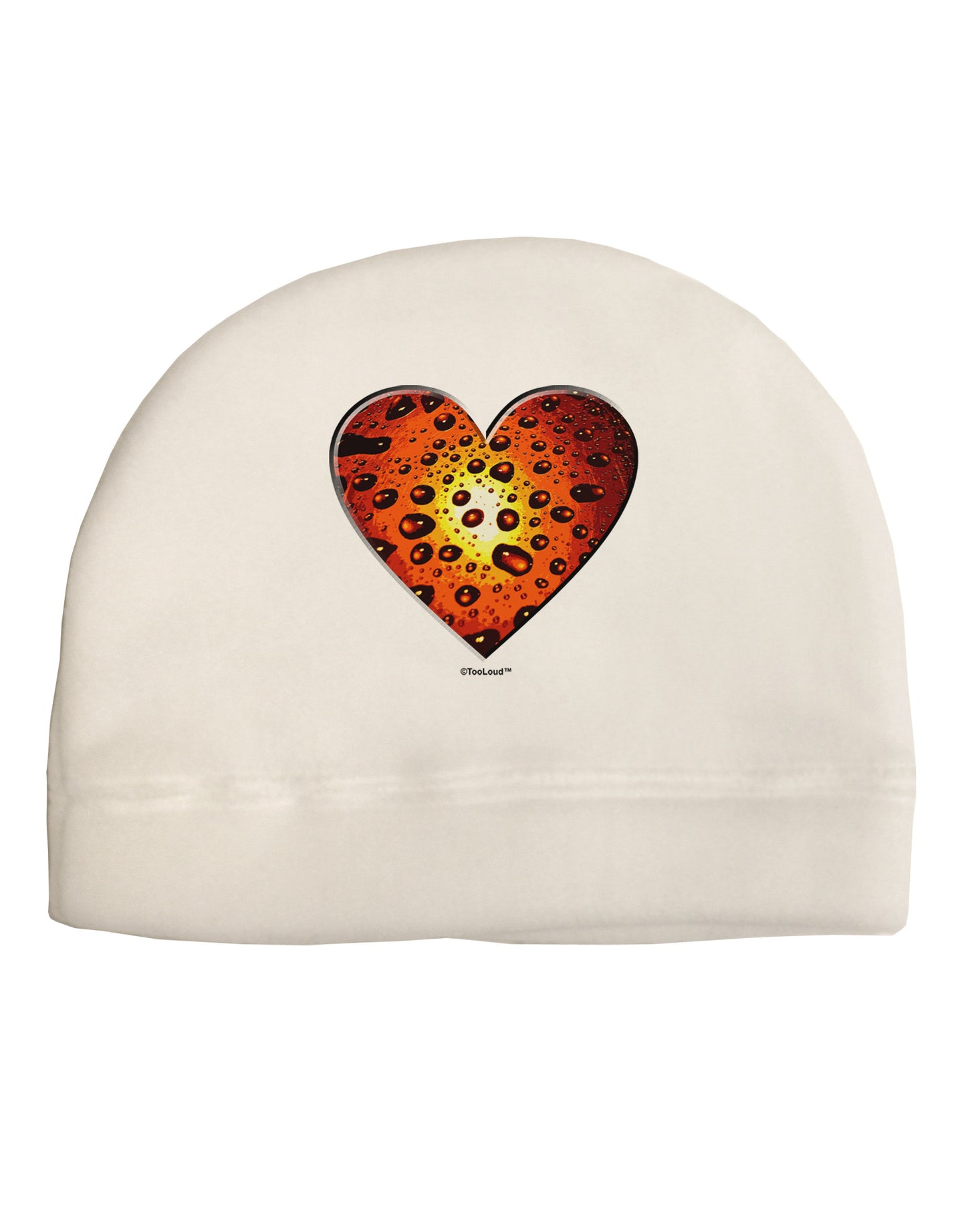 Water Droplet Heart Orange Adult Fleece Beanie Cap Hat by TooLoud-Beanie-TooLoud-White-One-Size-Fits-Most-Davson Sales