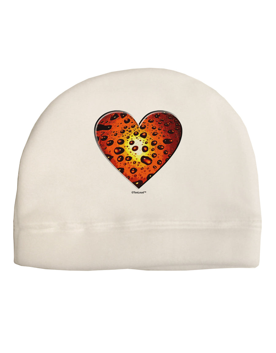 Water Droplet Heart Orange Adult Fleece Beanie Cap Hat by TooLoud-Beanie-TooLoud-White-One-Size-Fits-Most-Davson Sales