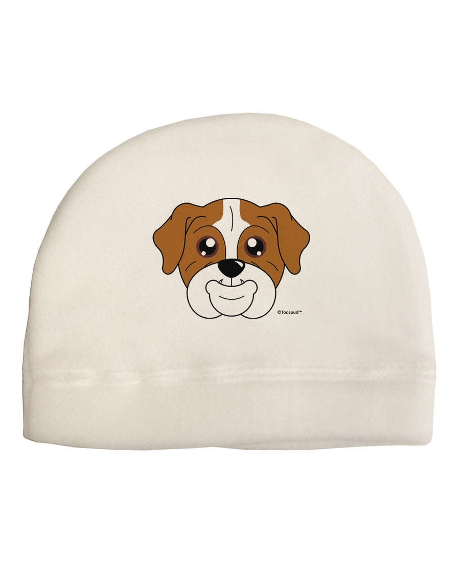 Cute Bulldog - Red Child Fleece Beanie Cap Hat by TooLoud-Beanie-TooLoud-White-One-Size-Fits-Most-Davson Sales