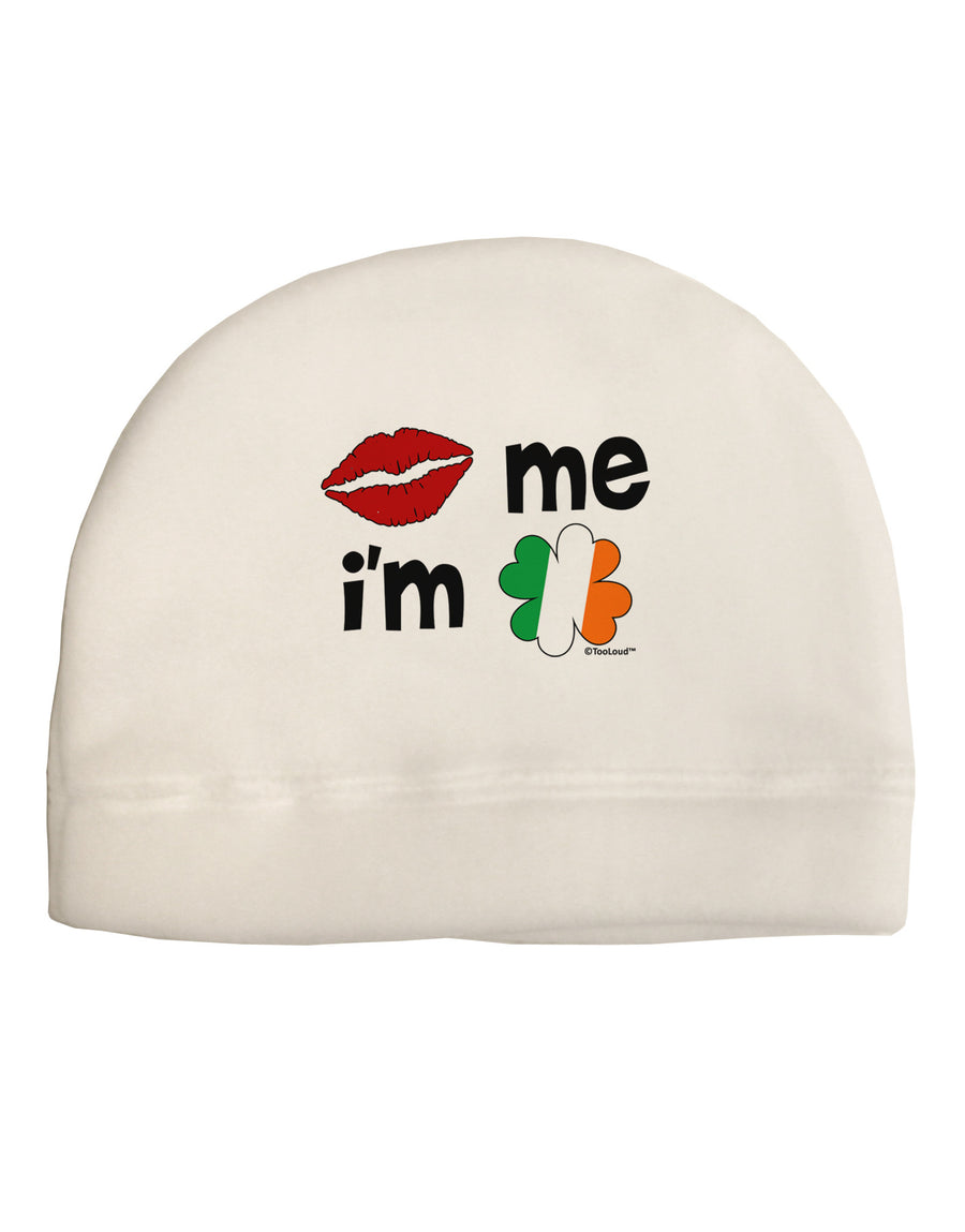 Kiss and Irish Flag Shamrock - Kiss Me I'm Irish Child Fleece Beanie Cap Hat by TooLoud-Beanie-TooLoud-White-One-Size-Fits-Most-Davson Sales