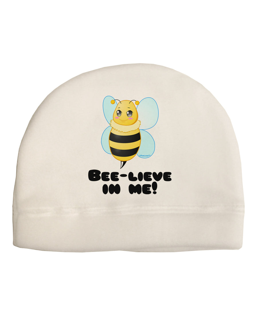 Bee-lieve In Me Adult Fleece Beanie Cap Hat-Beanie-TooLoud-White-One-Size-Fits-Most-Davson Sales