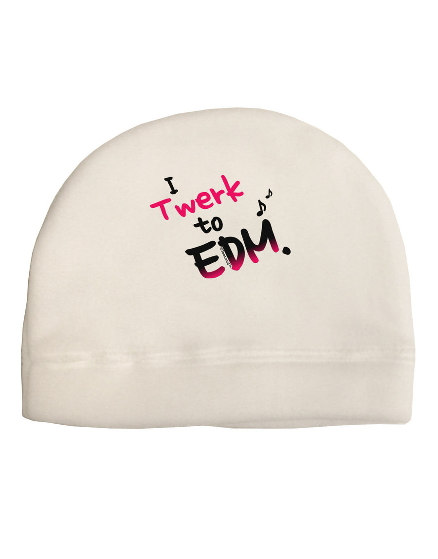 Twerk To EDM Pink Adult Fleece Beanie Cap Hat-Beanie-TooLoud-White-One-Size-Fits-Most-Davson Sales